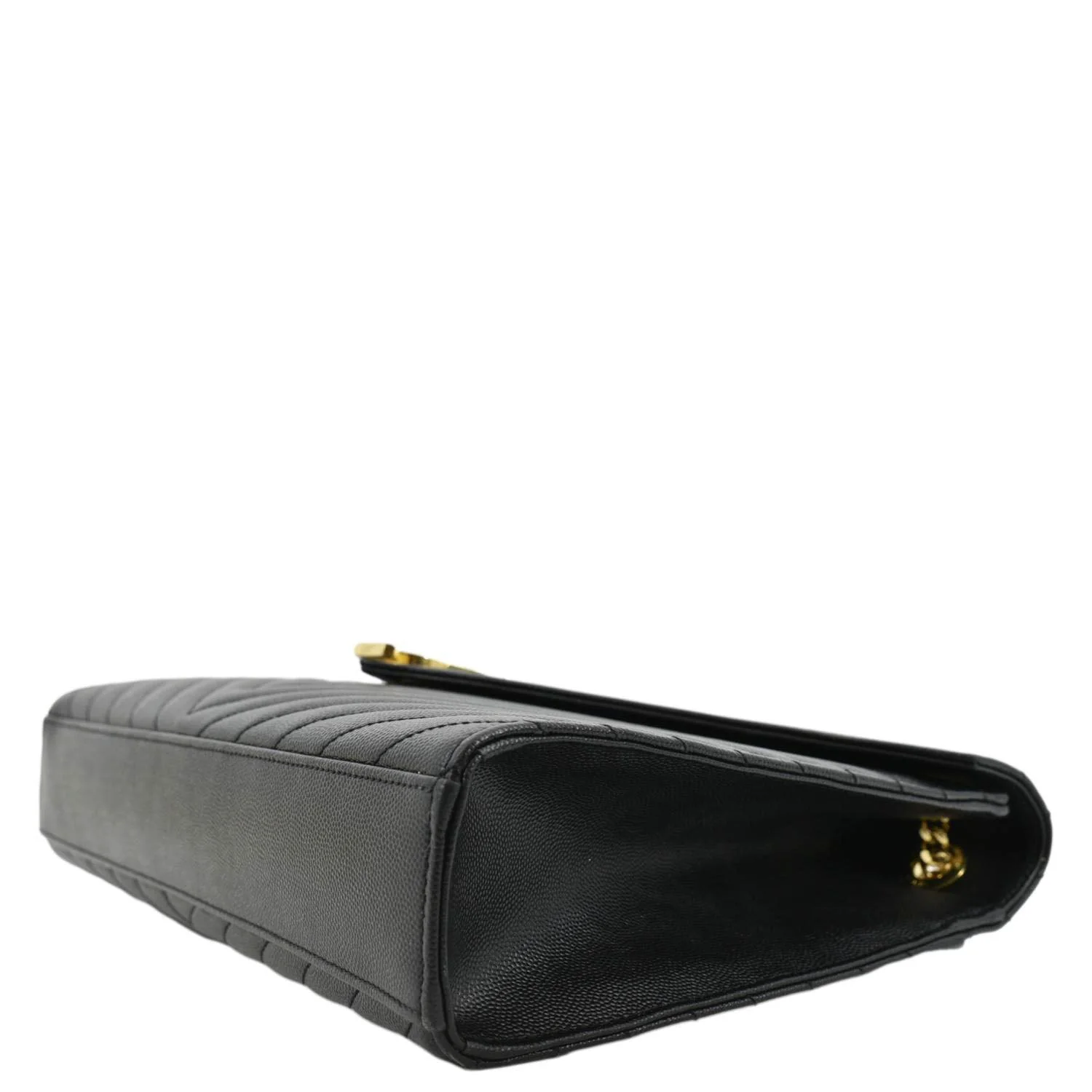 YVES SAINT LAURENT Large Envelope Flap Matelasse Leather Shoulder Bag Black - Image 8