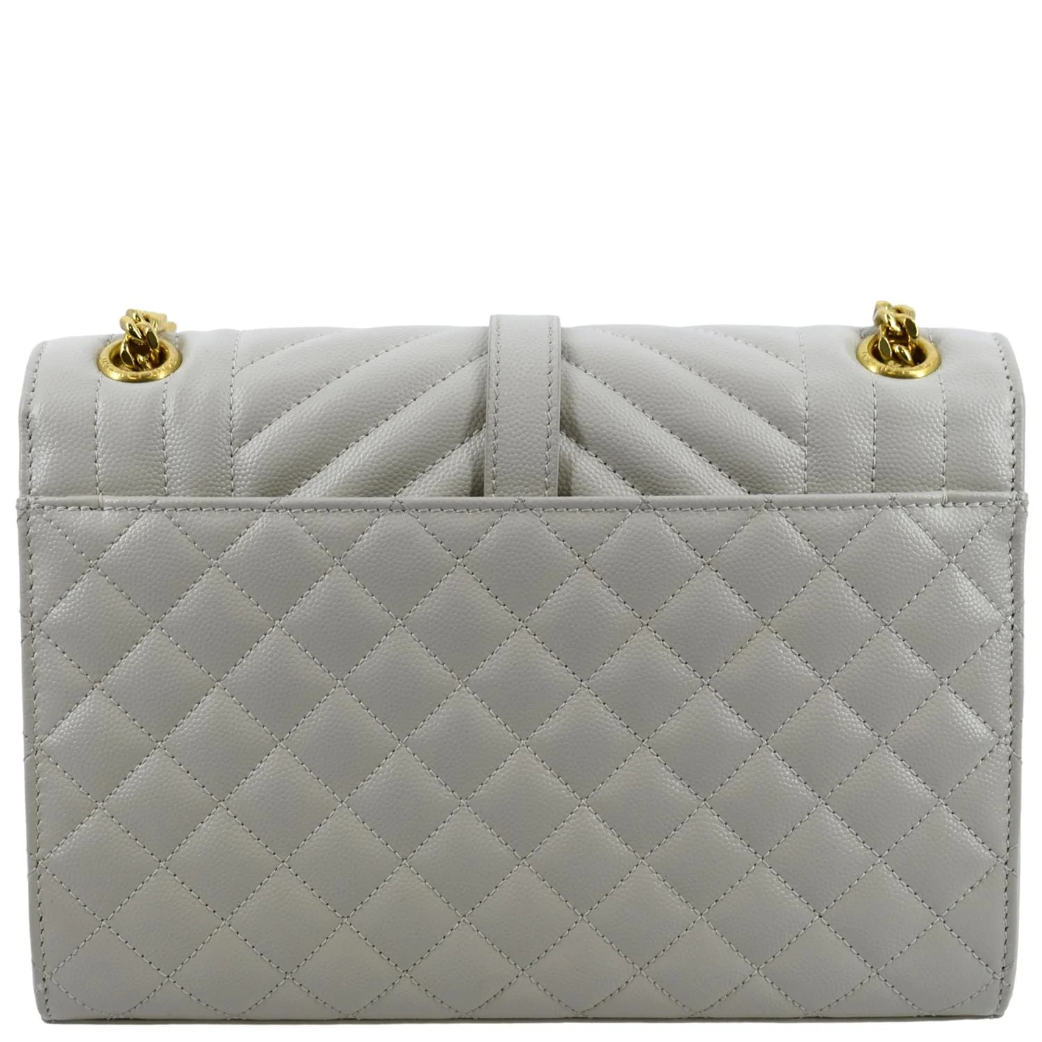 YVES SAINT LAURENT Envelope Medium Matelasse Leather Crossbody Bag White - Image 3