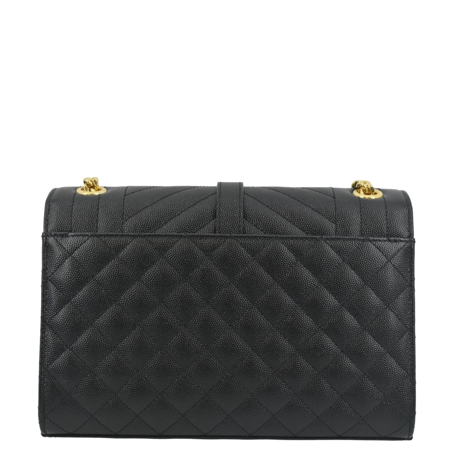 YVES SAINT LAURENT Small Envelope Matelassé Leather Shoulder Bag Black - Image 4