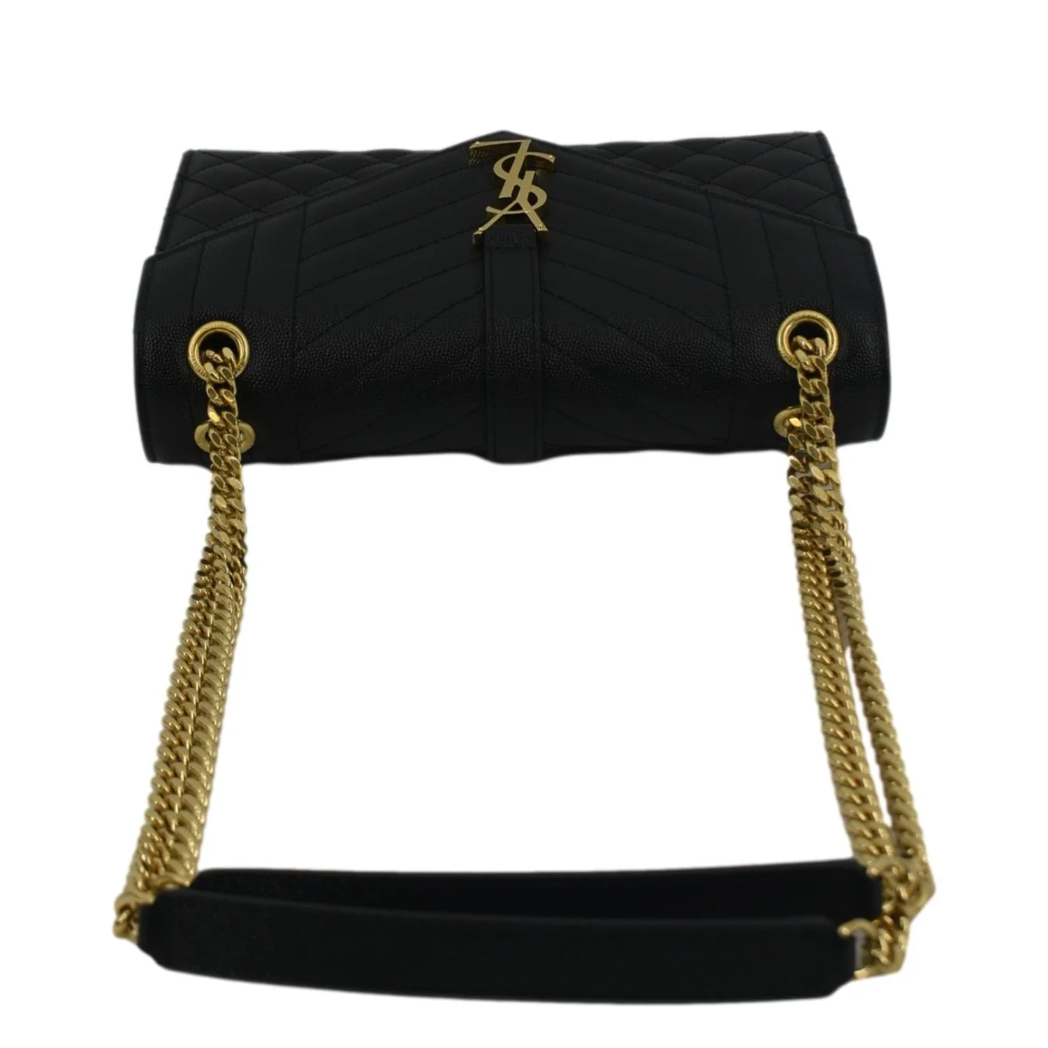 YVES SAINT LAURENT Small Envelope Matelassé Leather Shoulder Bag Black - Image 5