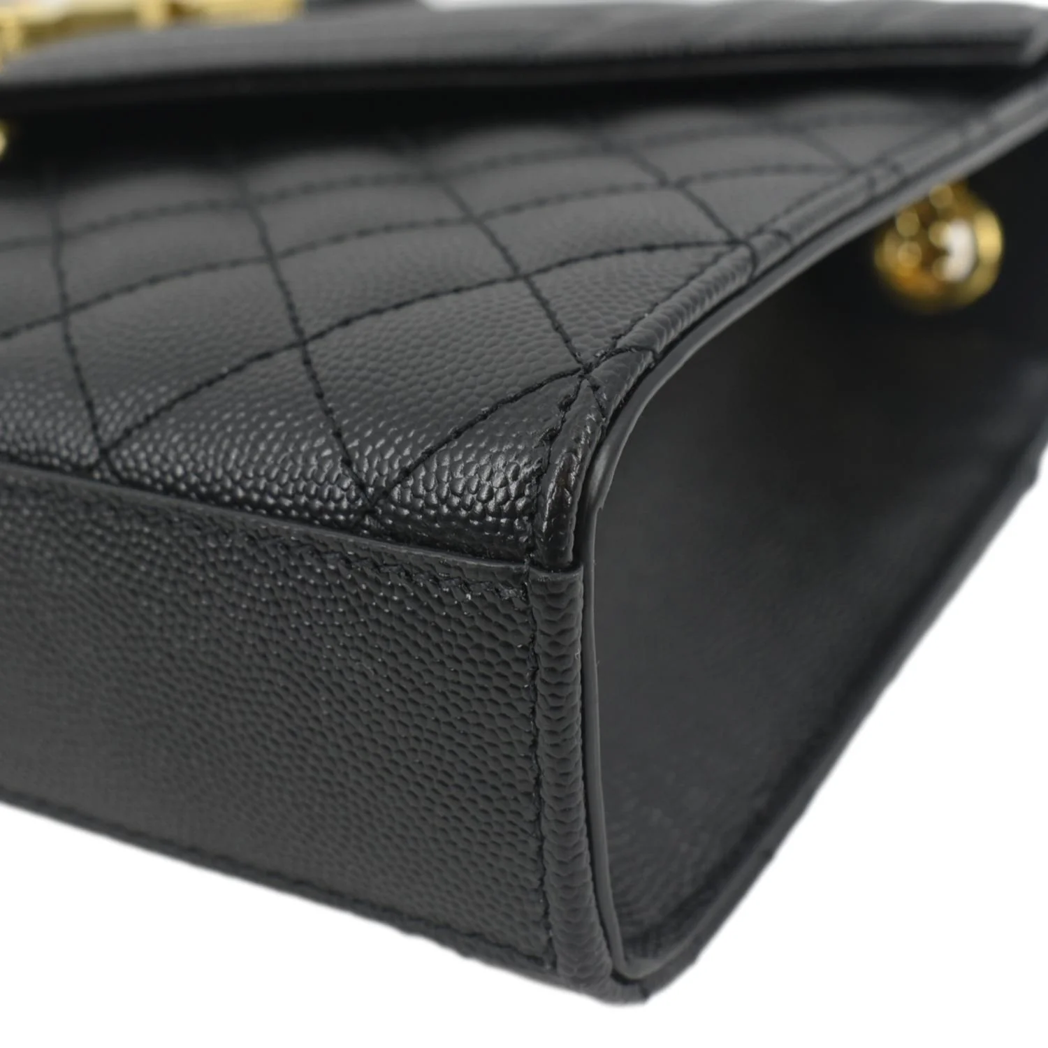 YVES SAINT LAURENT Small Envelope Matelassé Leather Shoulder Bag Black - Image 9