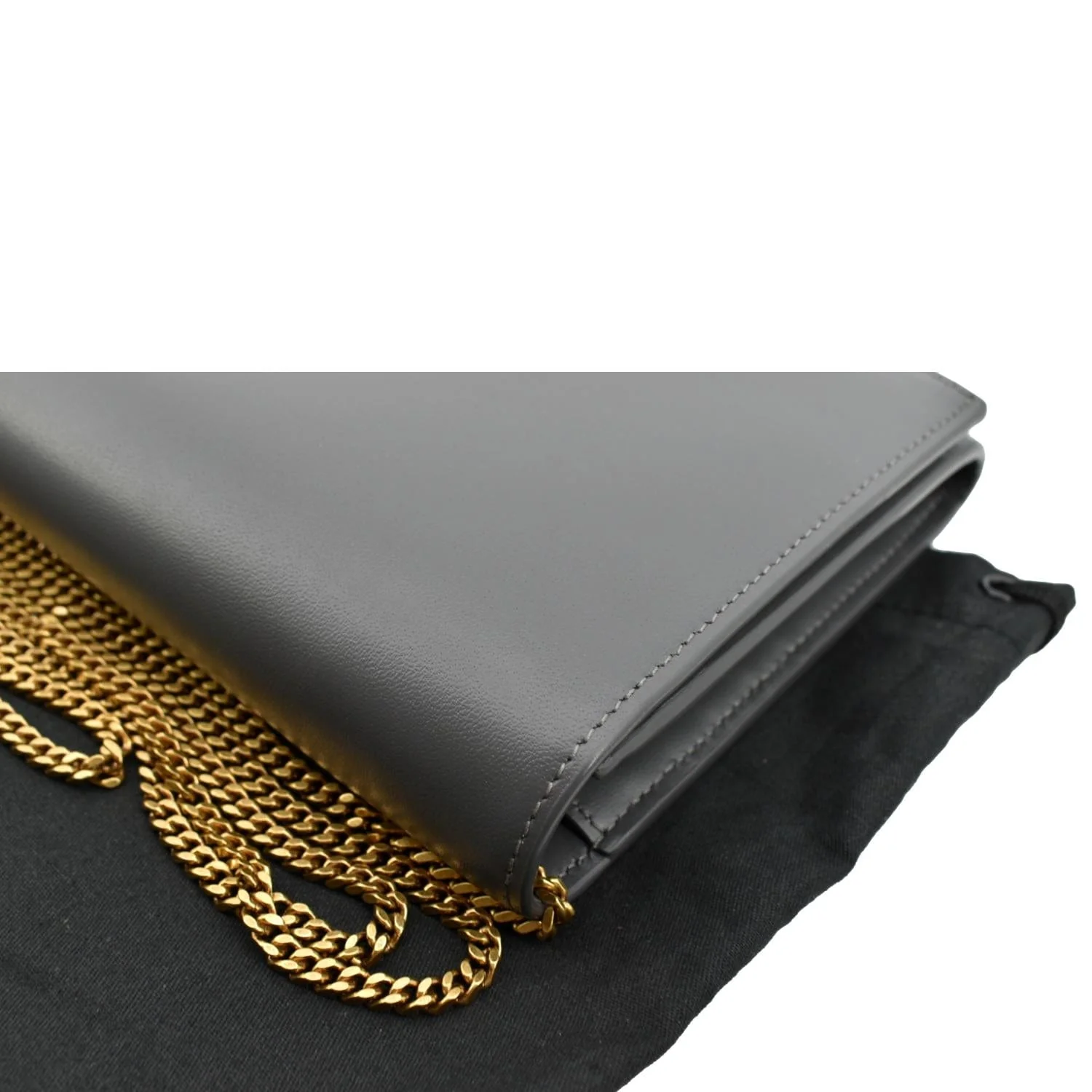 Yves Saint Laurent Flap Leather Shoulder Bag Light Gray- sold - Image 6
