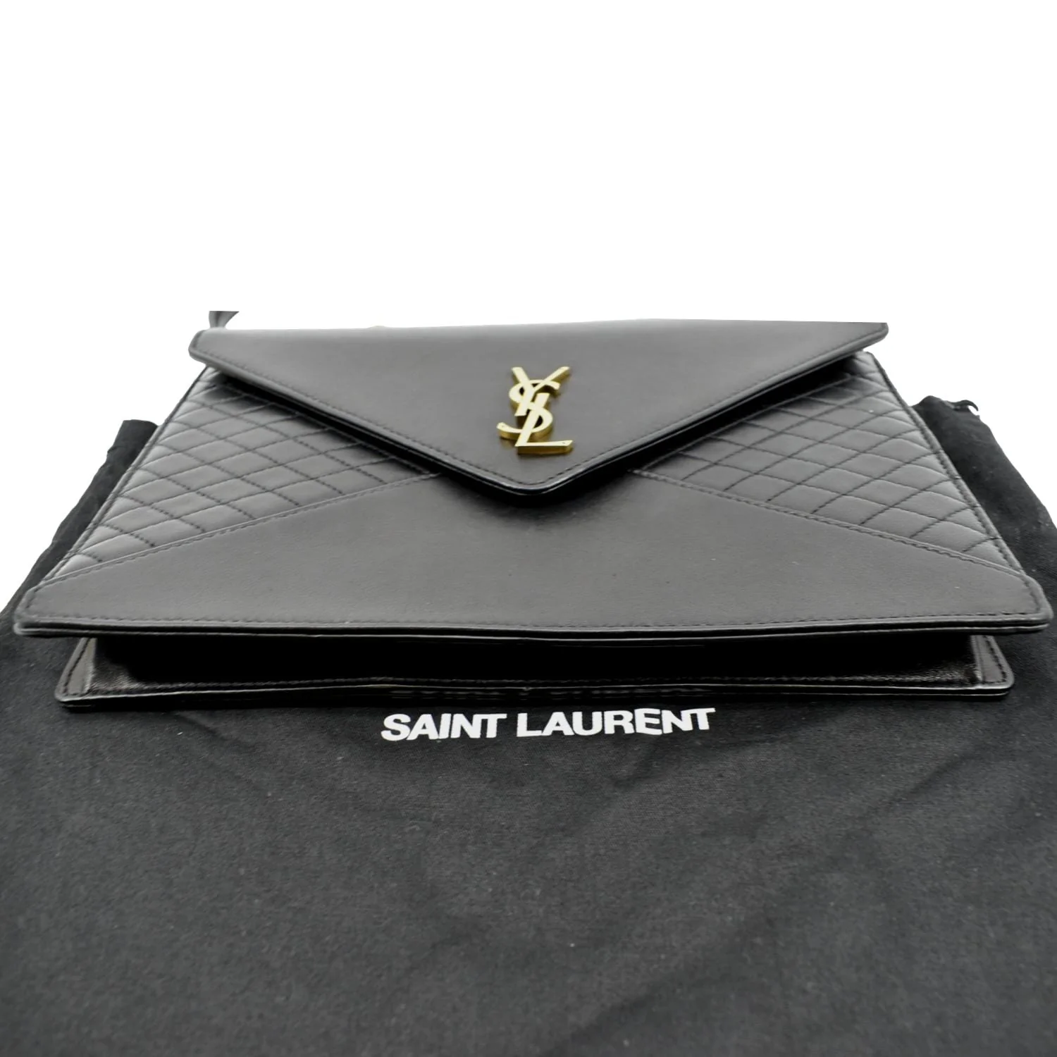 YVES SAINT LAURENT Gaby Quilted Lambskin Leather Shoulder Bag Black - Image 10
