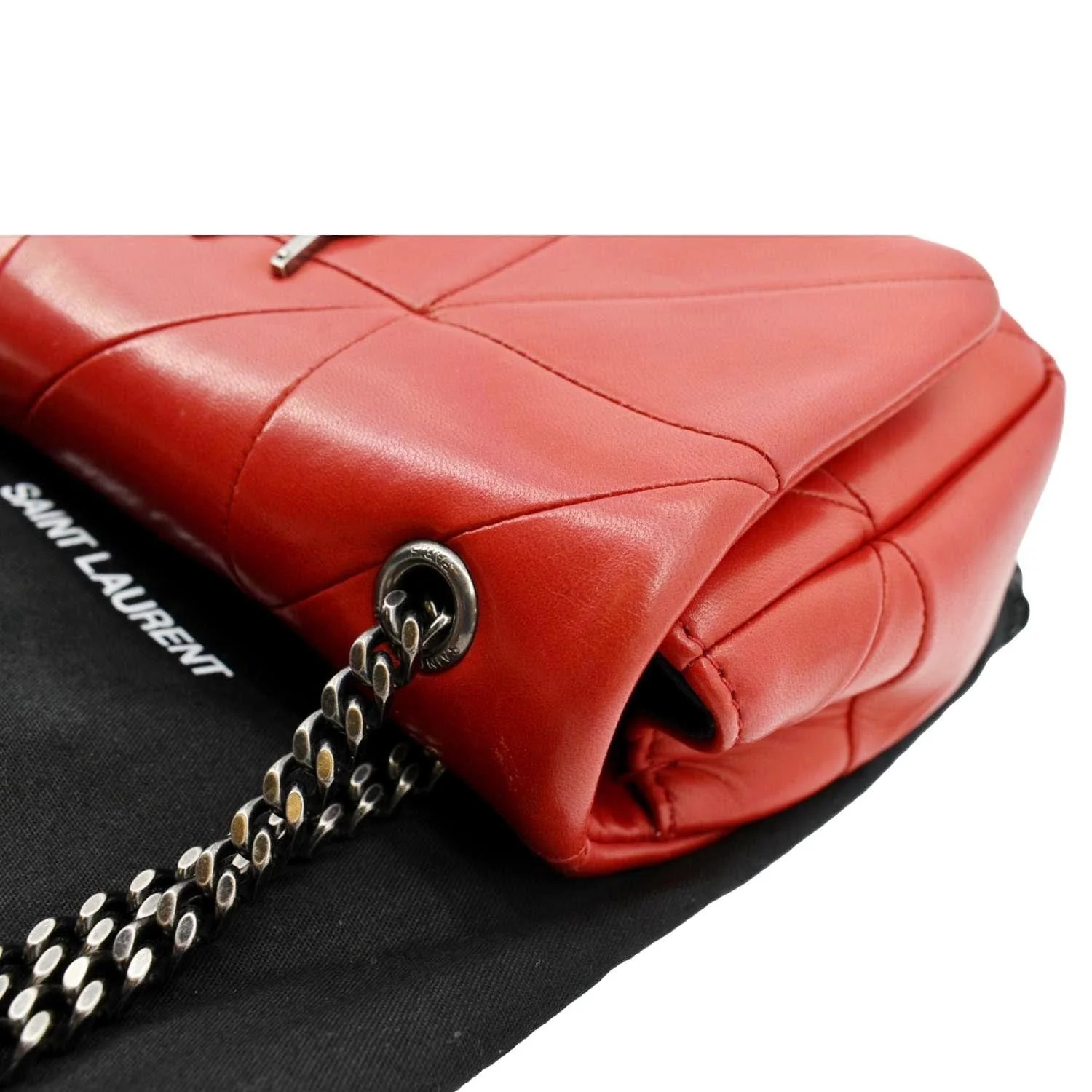 YVES SAINT LAURENT Jamie Leather Shoulder Bag Red - Image 5