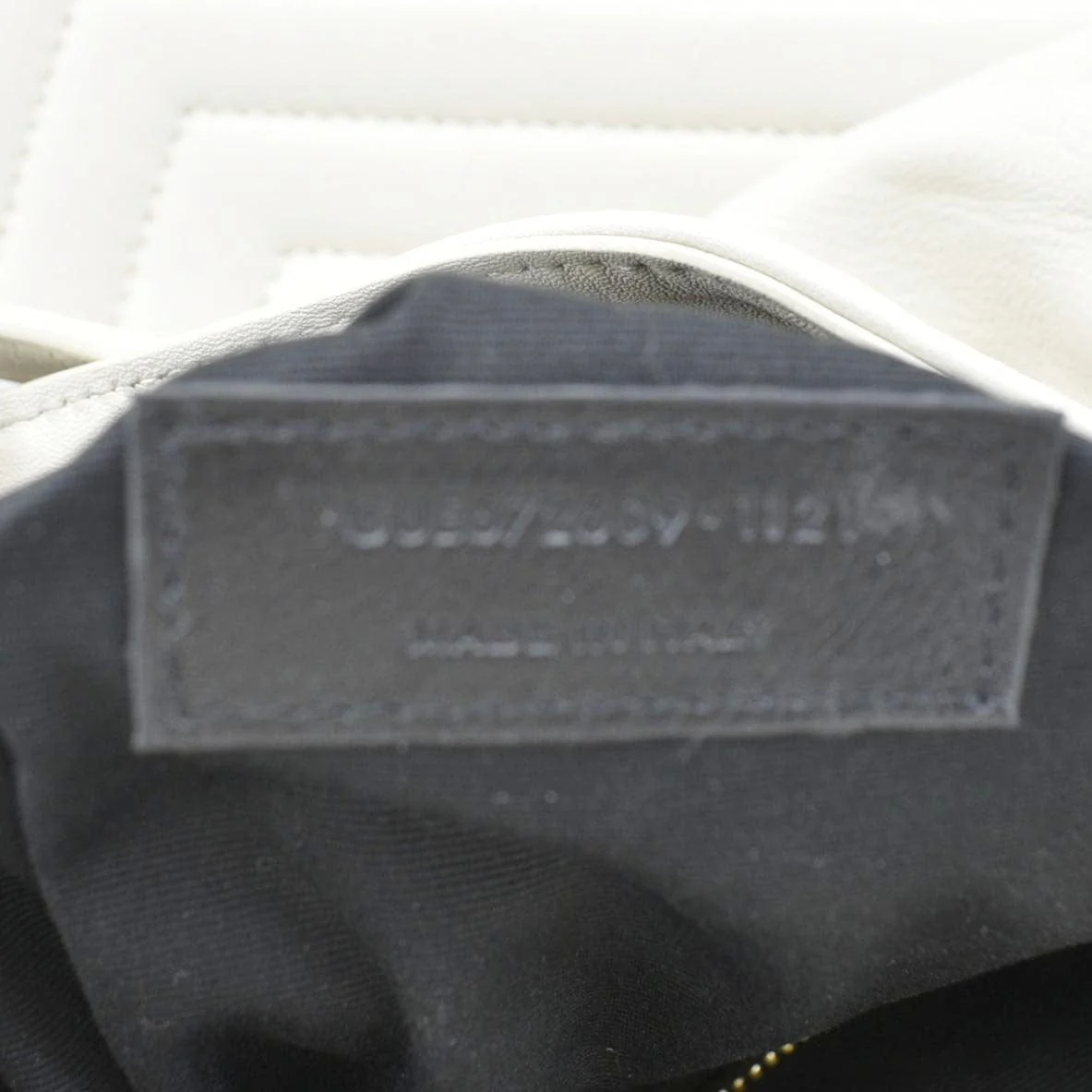 YVES SAINT LAURENT Joe Drawstring Leather Backpack Bag Off White - Image 12