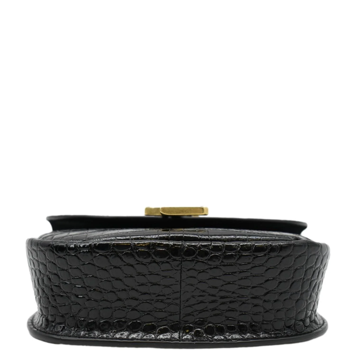 YVES SAINT LAURENT Kaia Small  Embossed Leather Satchel Bag Black - Image 10