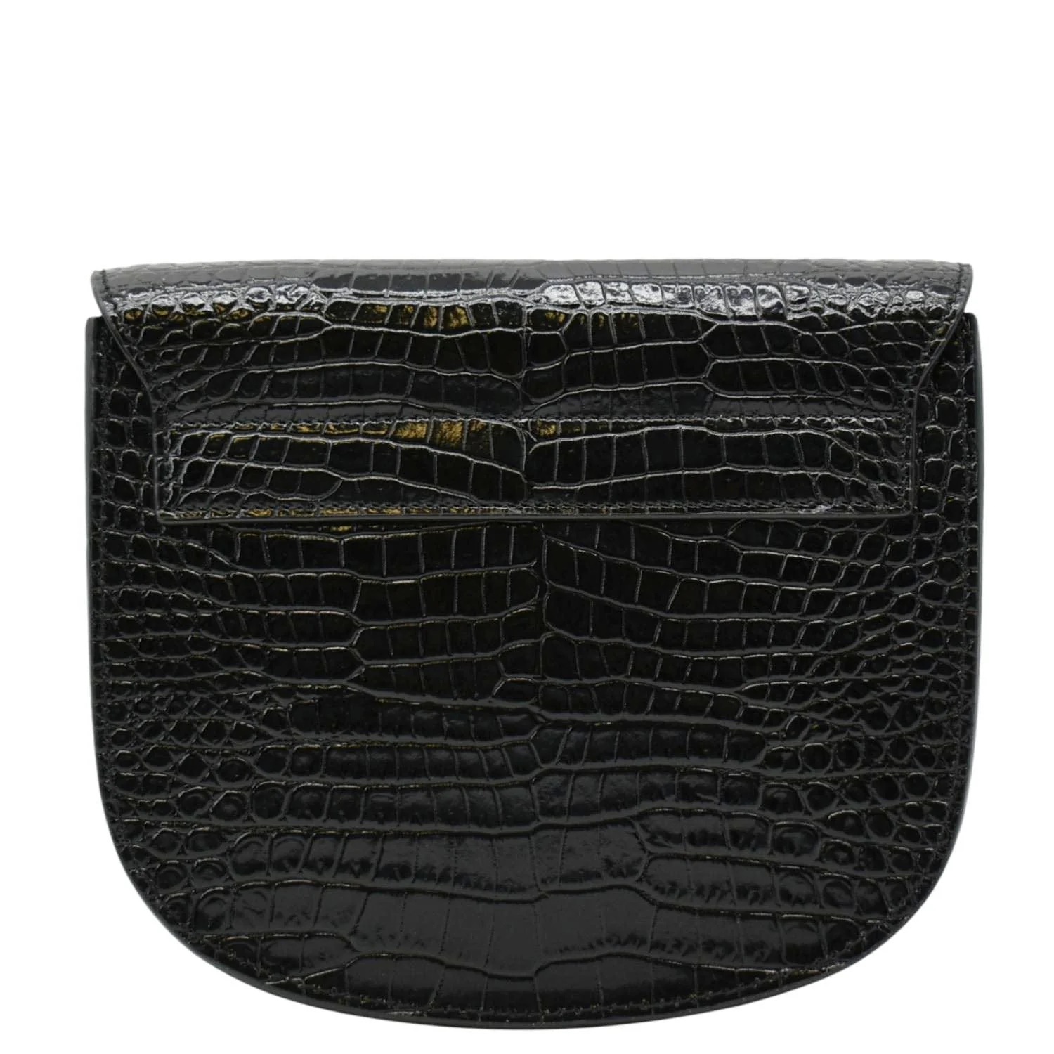 YVES SAINT LAURENT Kaia Small  Embossed Leather Satchel Bag Black - Image 4