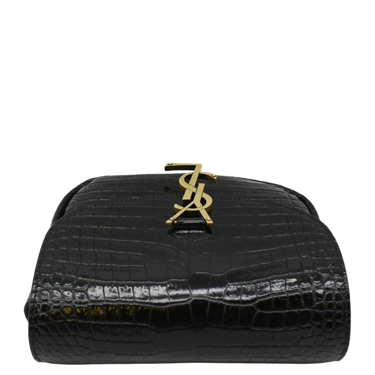 YVES SAINT LAURENT Kaia Small  Embossed Leather Satchel Bag Black - Image 5