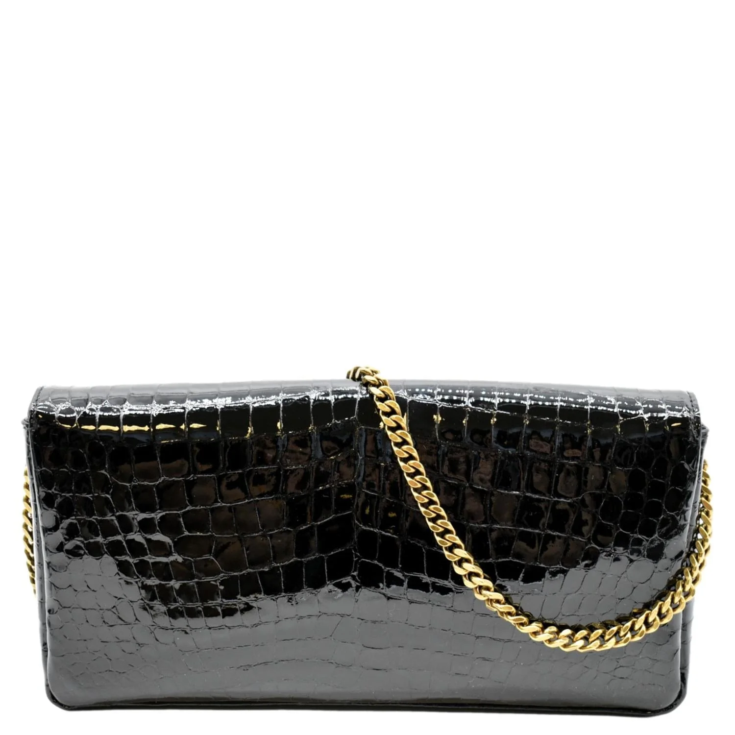 YVES SAINT LAURENT Kate 99 Embossed Alligator Leather Chain Shoulder Bag Black - Image 3