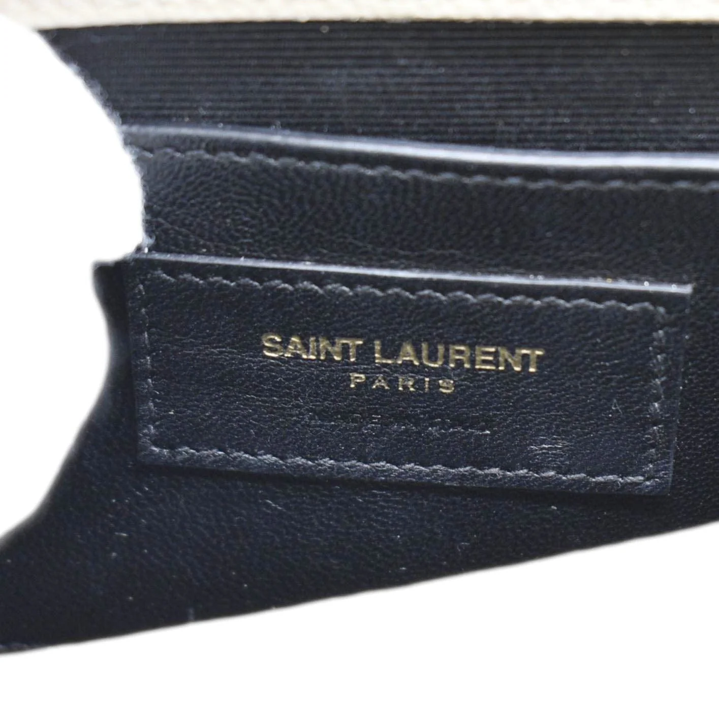 YVES SAINT LAURENT Kate Leather Chain Clutch Crossbody Bag Cream - Image 12