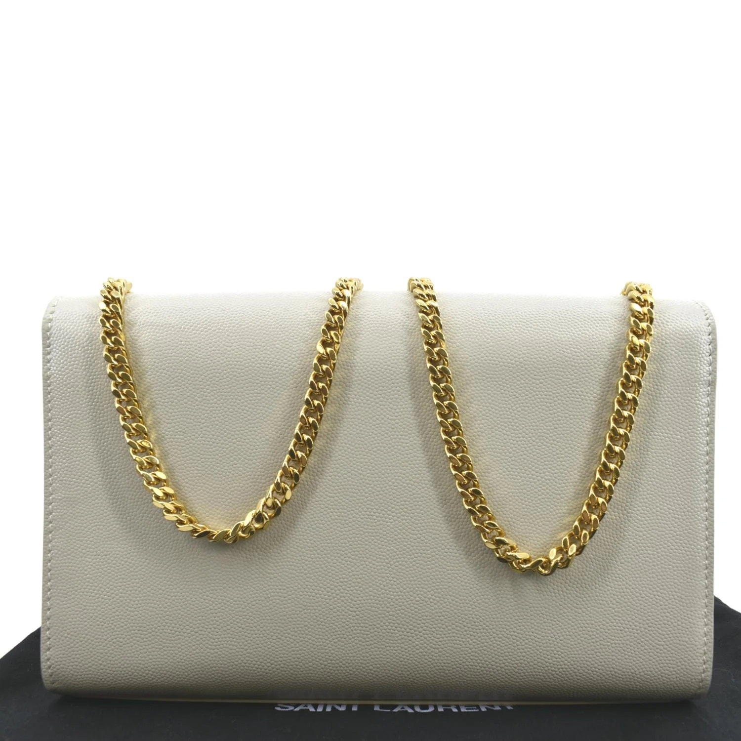 YVES SAINT LAURENT Kate Grain De Poudre Leather Shoulder Bag Ivory - Image 3
