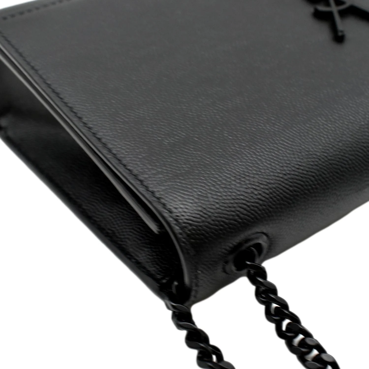 YVES SAINT LAURENT Kate Leather Chain Clutch Crossbody Bag Black - Image 5