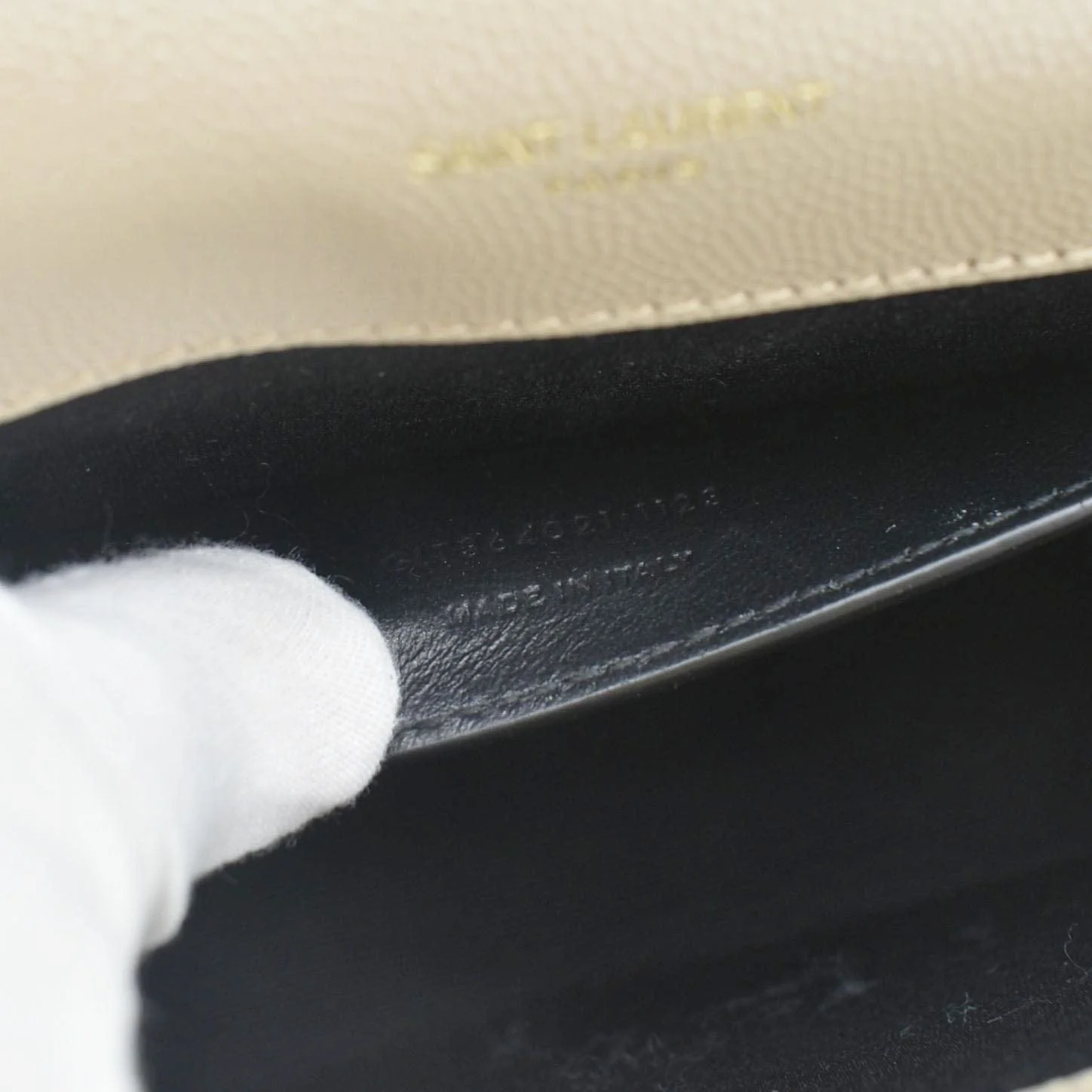 YVES SAINT LAURENT Kate Leather Chain Crossbody Bag Cream - Image 13