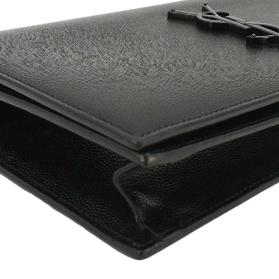 YVES SAINT LAURENT Kate Grained Leather Clutch Black - Image 9