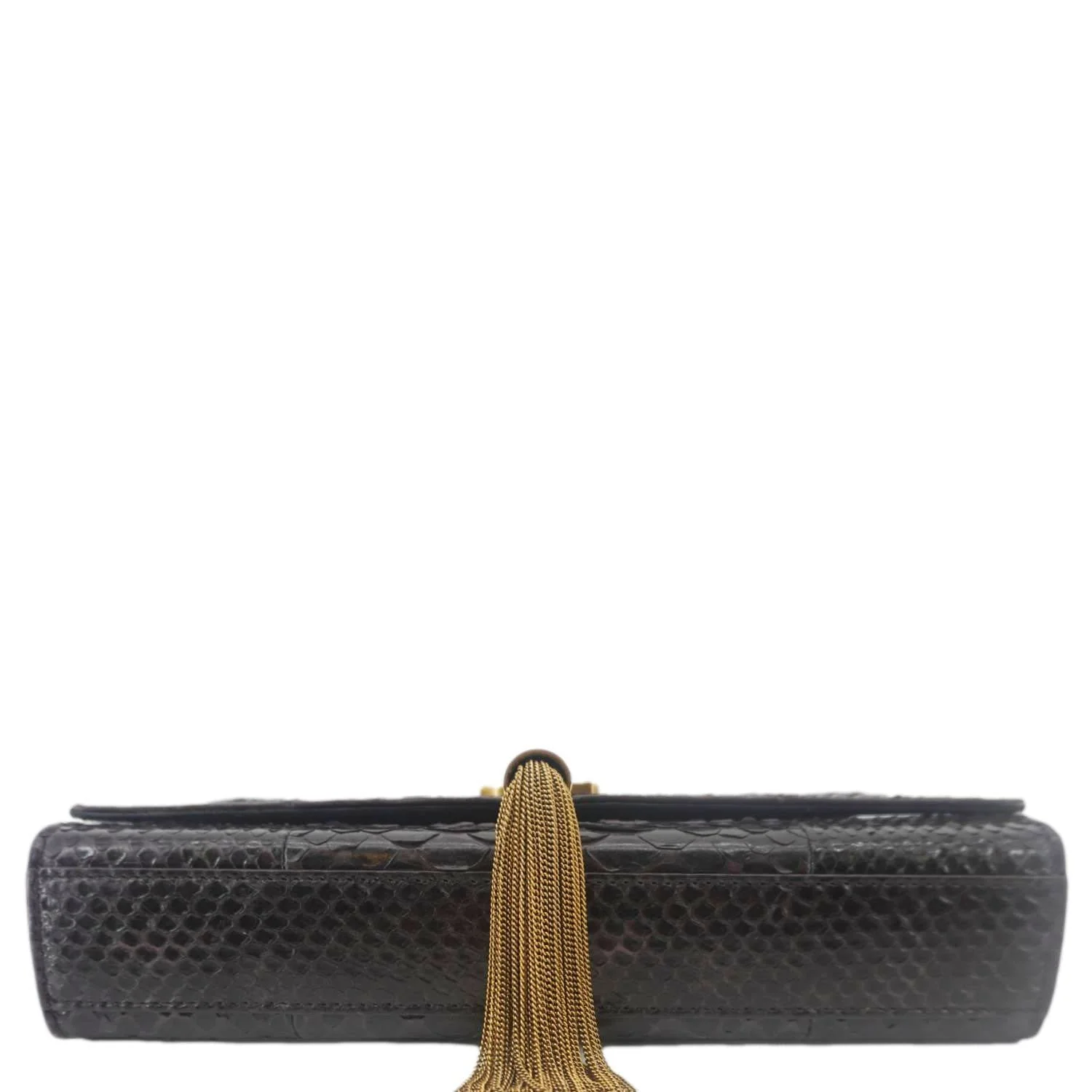 YVES SAINT LAURENT Kate Python Leather Chain Crossbody Bag Black - Image 10