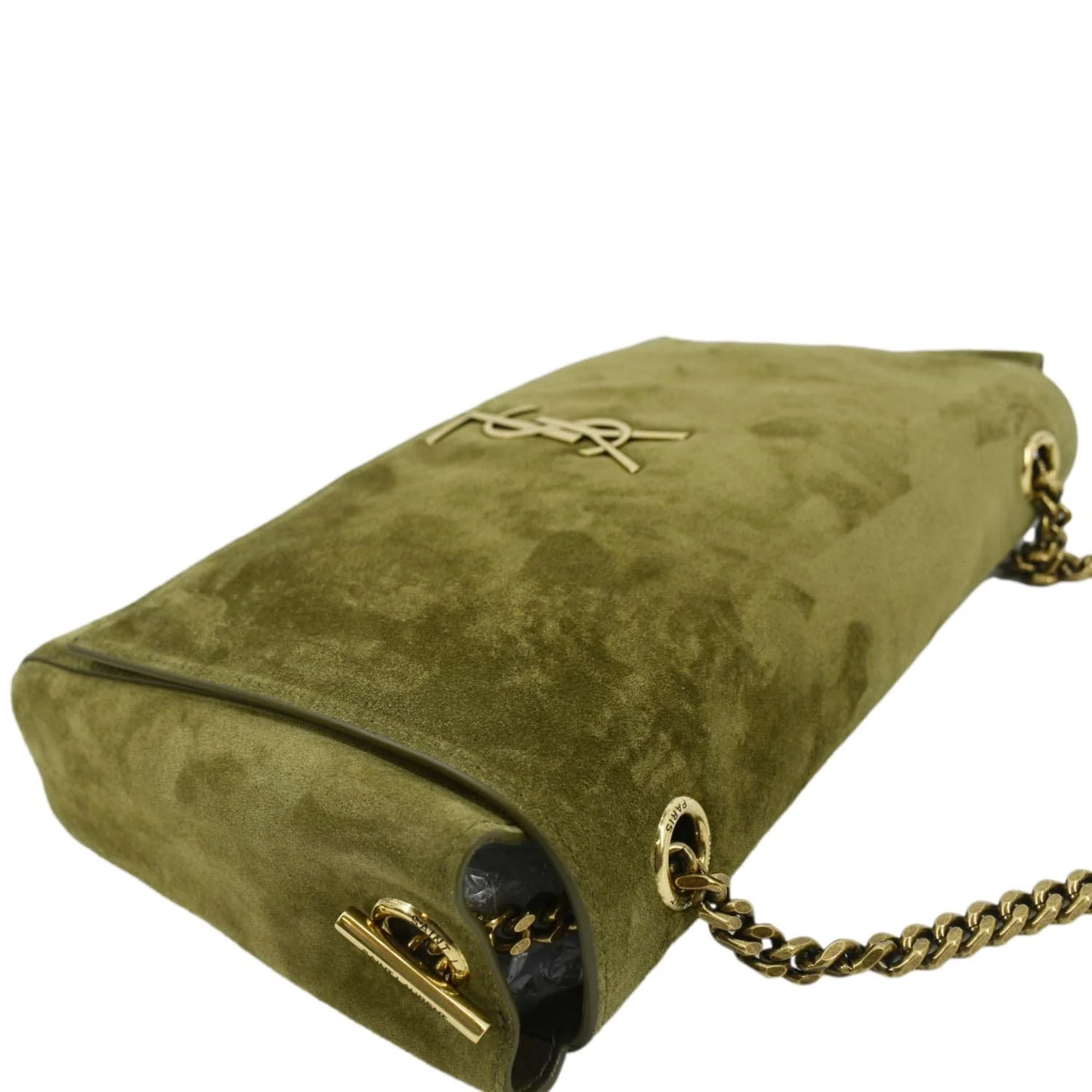 YVES SAINT LAURENT Kate Reversible Suede Shoulder Bag Grassy Green - Image 6