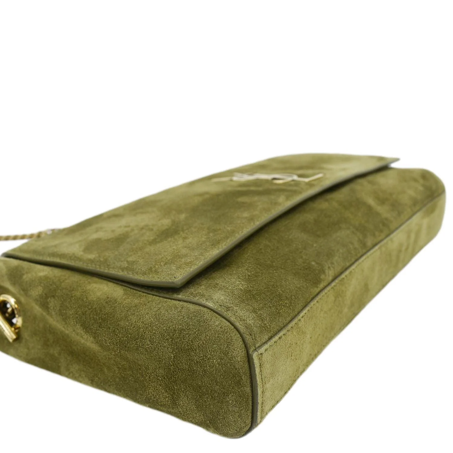 YVES SAINT LAURENT Kate Reversible Suede Shoulder Bag Grassy Green - Image 9
