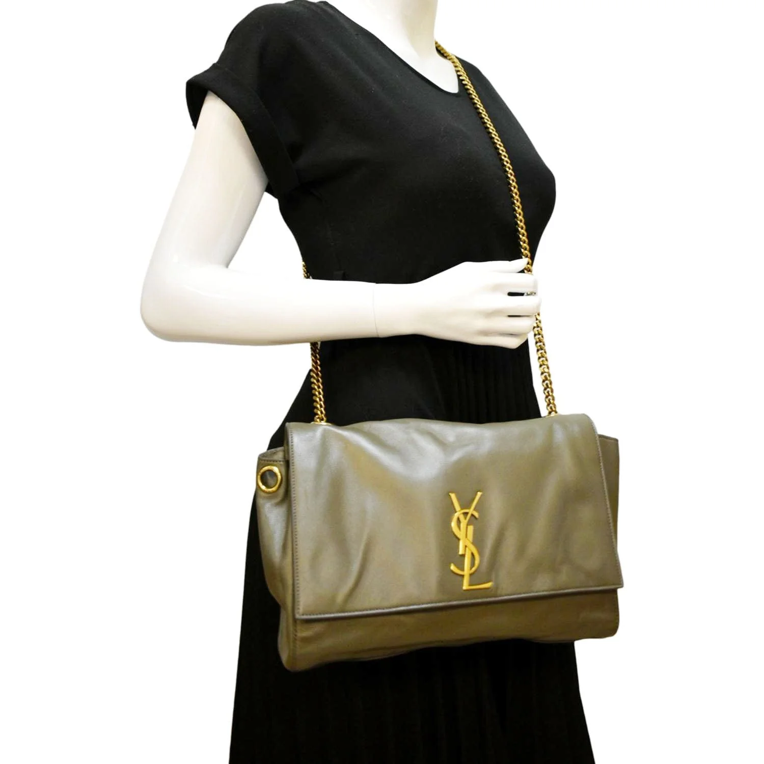 YVES SAINT LAURENT Kate Reversible Leather Crossbody Bag Green - Image 2