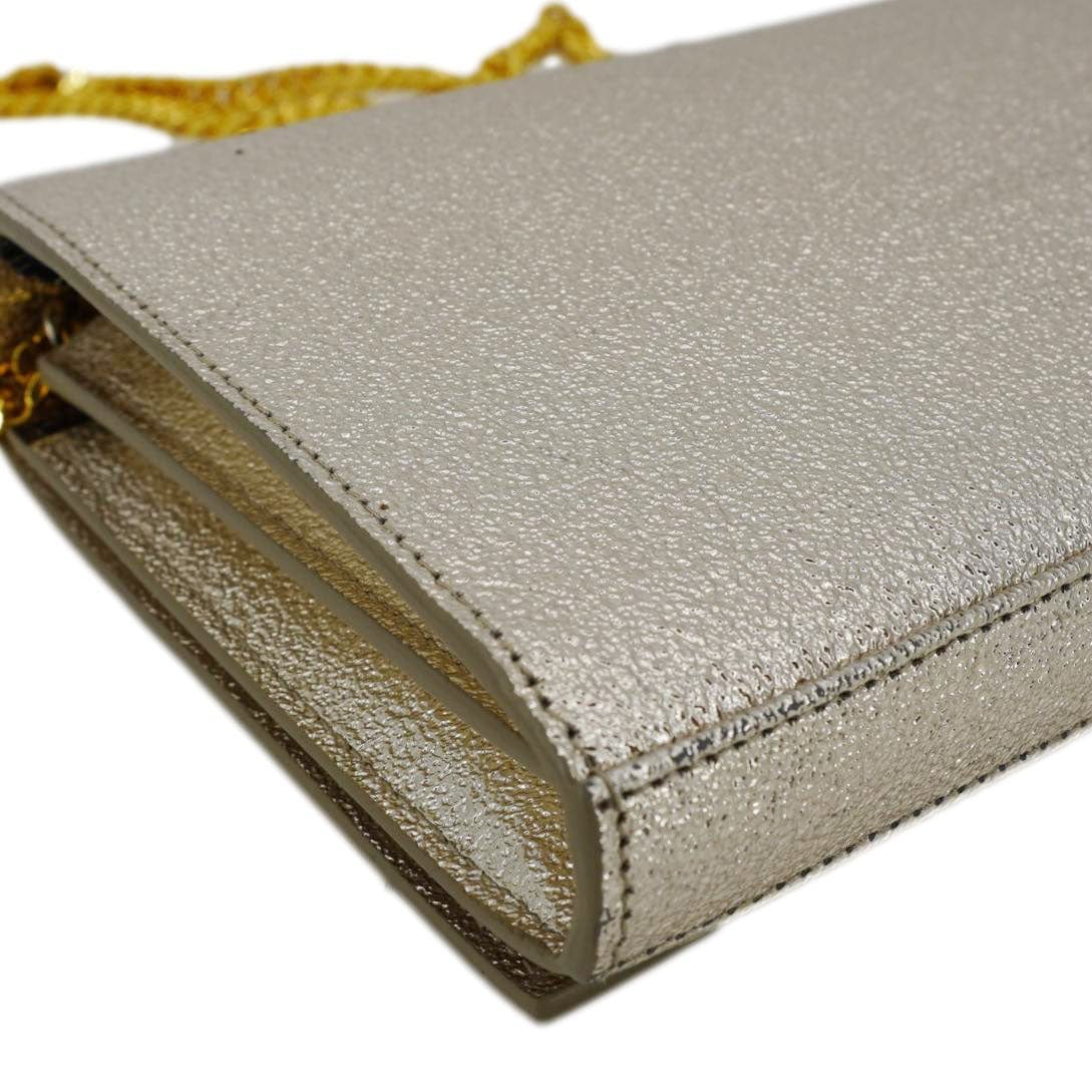 YVES SAINT LAURENT Kate Small Metallic Leather Crossbody Bag Silver - Image 8