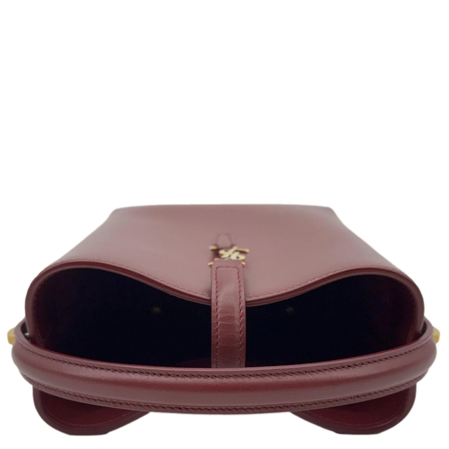 YVES SAINT LAURENT Le 37 Mini Shiny Leather Bucket Bag Burgundy - Image 7