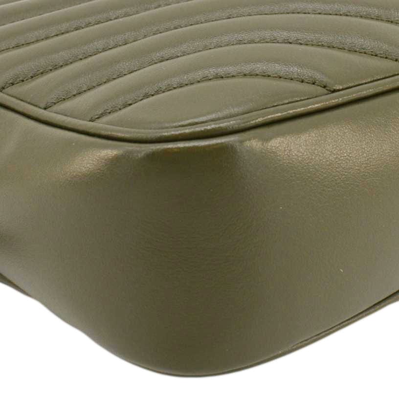 YVES SAINT LAURENT Lou Chevron Leather Camera Crossbody Bag Olive - Image 4