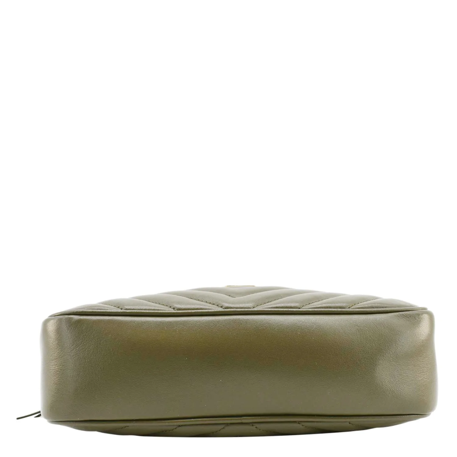 YVES SAINT LAURENT Lou Chevron Leather Camera Crossbody Bag Olive - Image 9