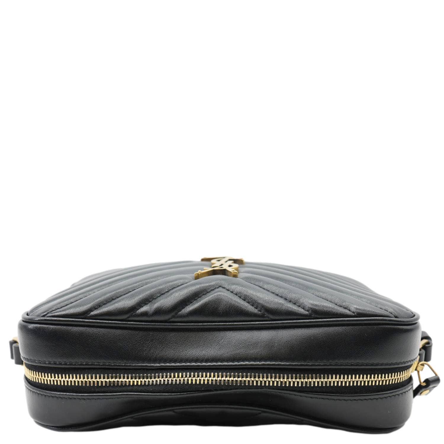 YVES SAINT LAURENT Lou Chevron Leather Camera Bag Black - Image 5