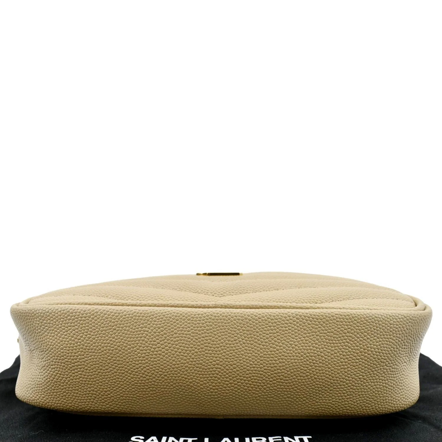 YVES SAINT LAURENT Lou Chevron Leather Camera Crossbody Bag Beige - Image 9
