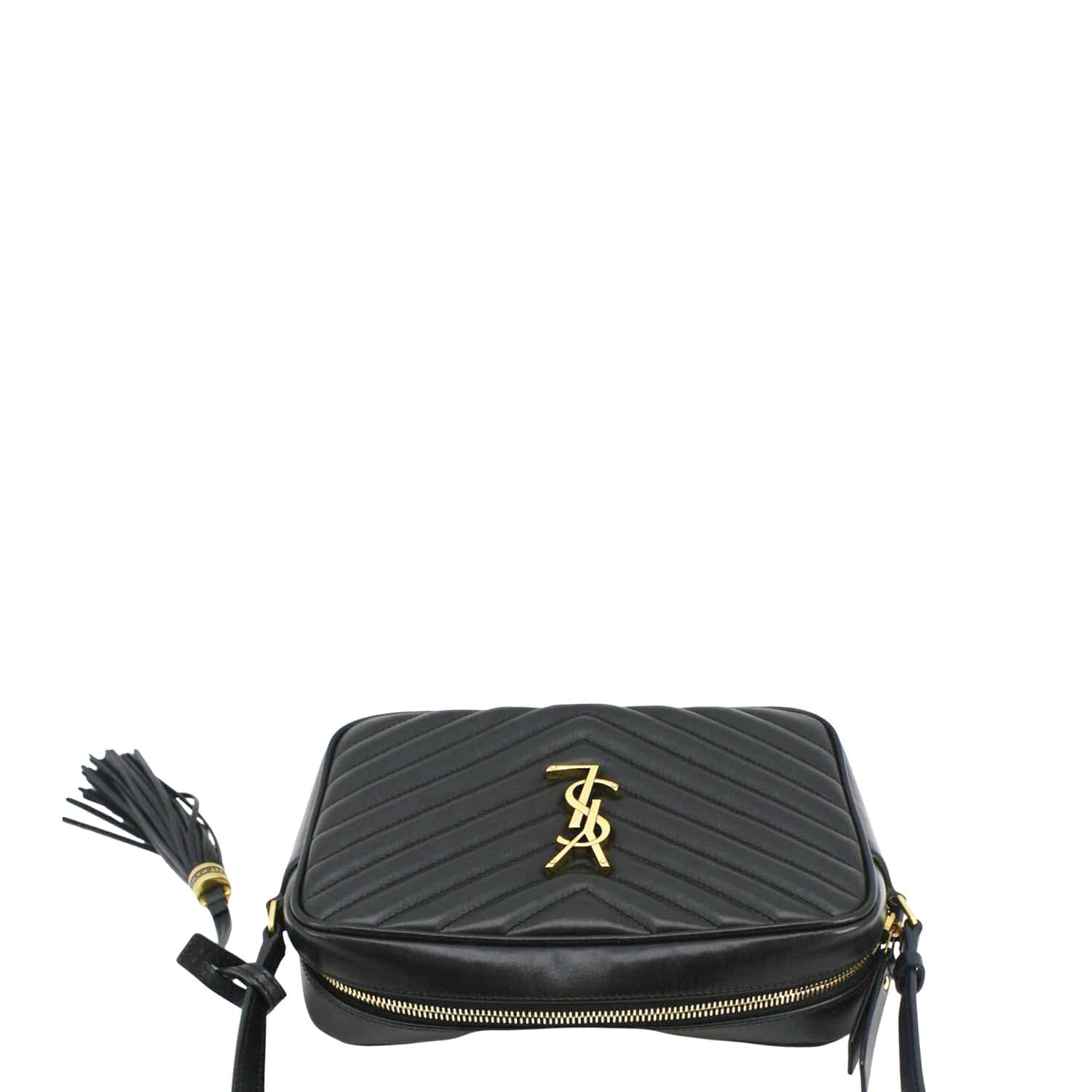 YVES SAINT LAURENT Lou Medium Quilted Leather Camera Crossbody Bag Black - Image 5