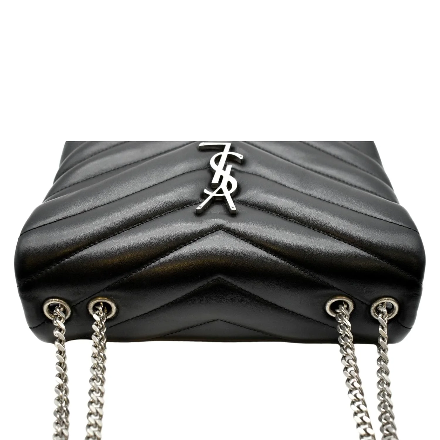 YVES SAINT LAURENT Loulou Small Matelasse Leather Chain Shoulder Bag Black - Image 4
