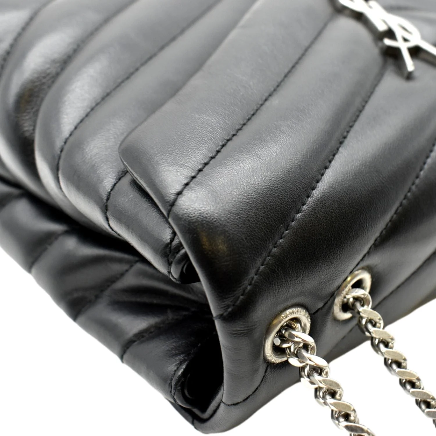 YVES SAINT LAURENT Loulou Small Matelasse Leather Chain Shoulder Bag Black - Image 5