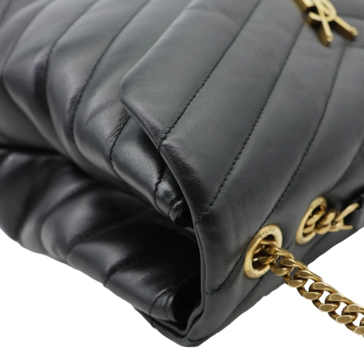 YVES SAINT LAURENT Loulou Medium Quilted Calfskin Leather Shoulder Bag Black - Image 6