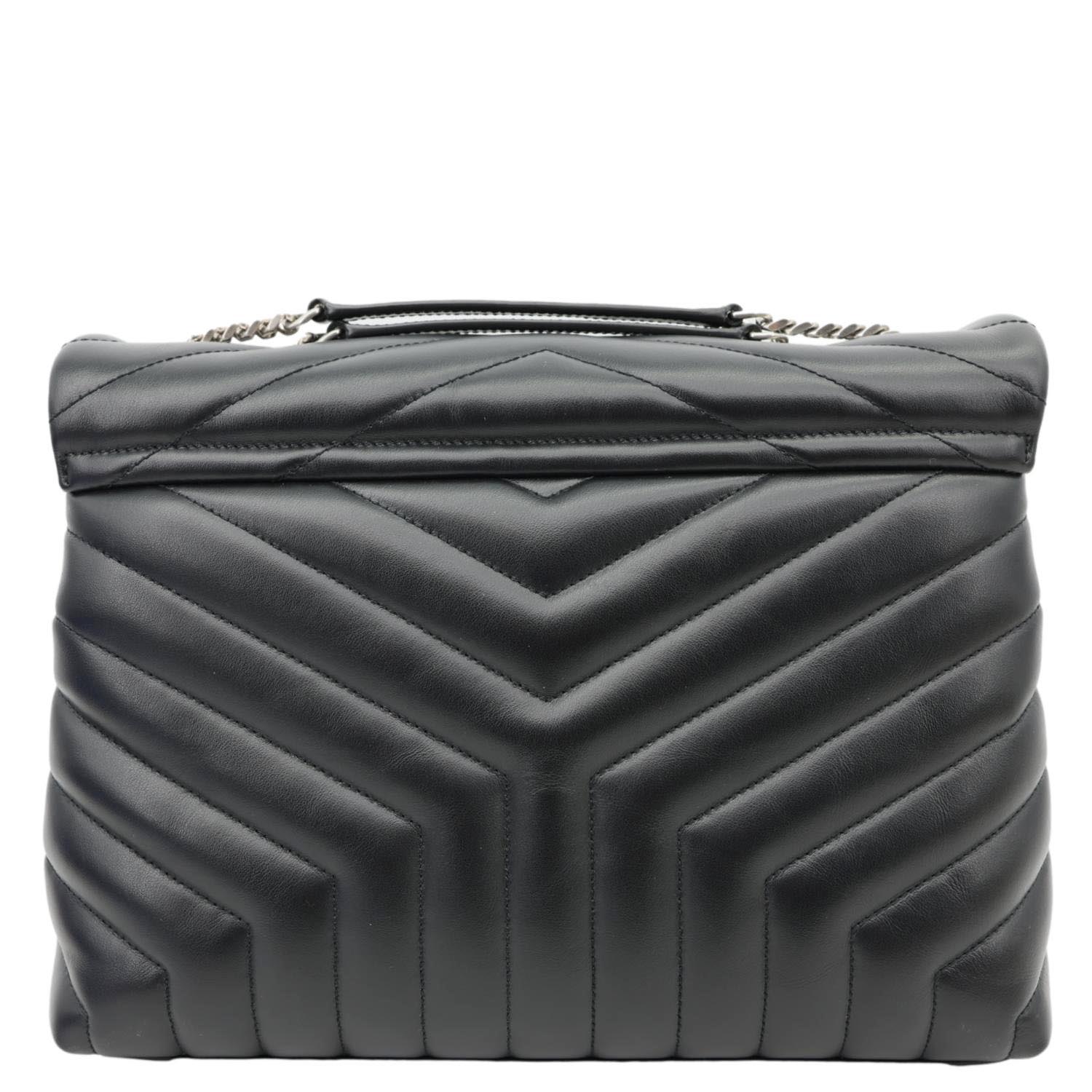 YVES SAINT LAURENT Loulou Medium Quilted Leather Crossbody Bag Black - Image 3
