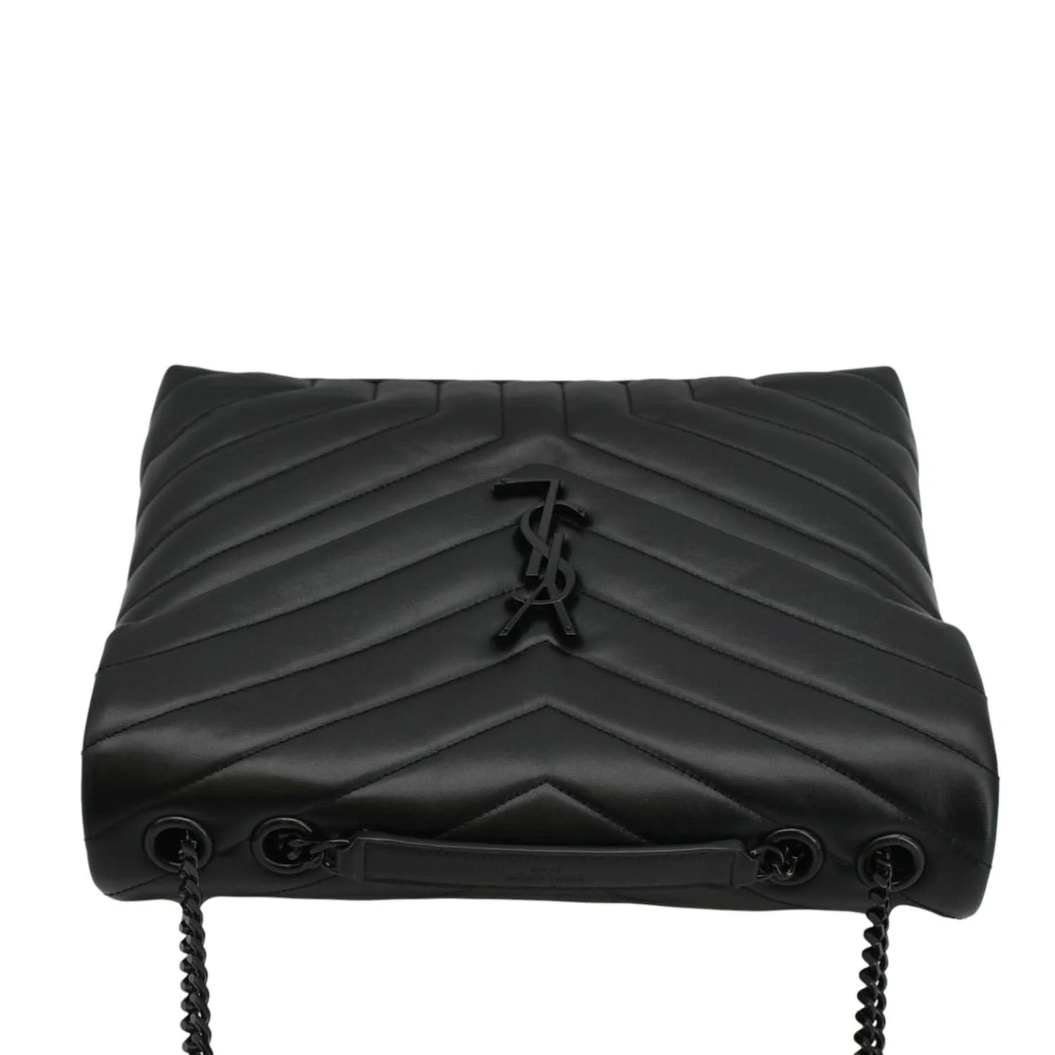 YVES SAINT LAURENT Loulou Medium Quilted Leather Crossbody Bag Black - Image 4