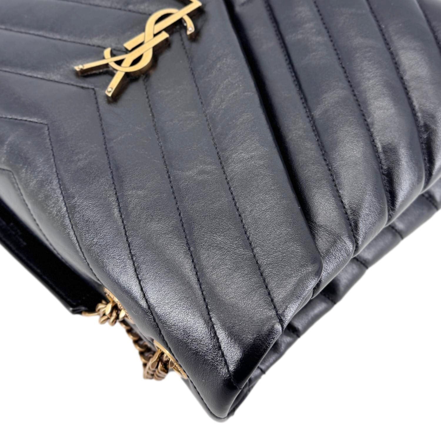 YVES SAINT LAURENT Loulou Large Matelasse Leather Chain Shoulder Bag Black - Image 8