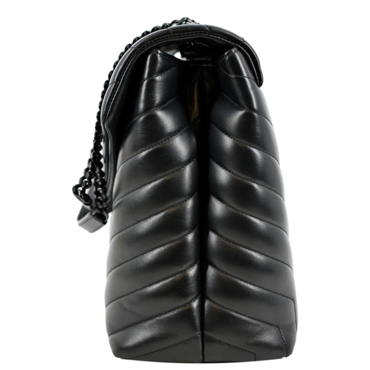 YVES SAINT LAURENT Large Loulou Matelasse Leather Chain Shoulder Bag Black - Image 7