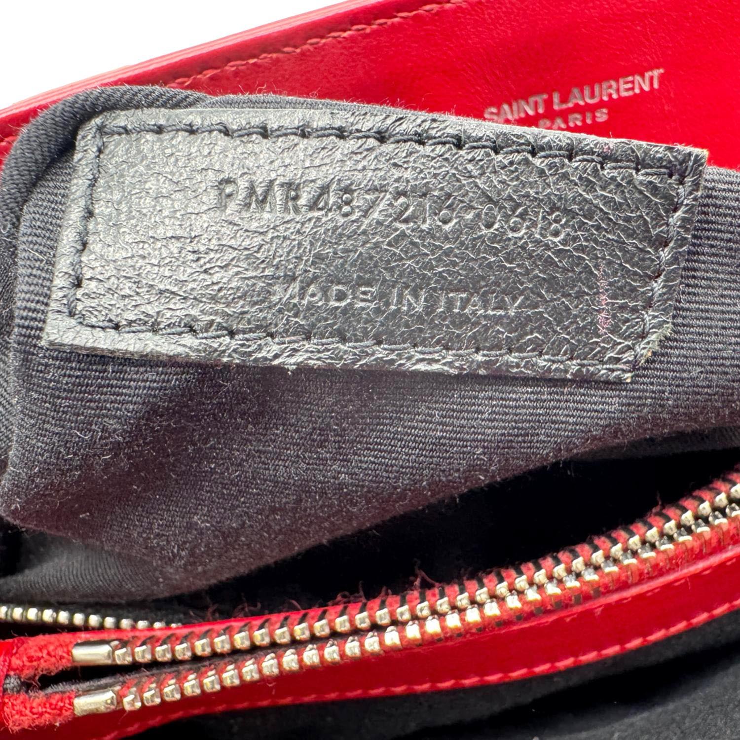 YVES SAINT LAURENT Loulou Medium Quilted Leather Crossbody Bag Red - Image 16