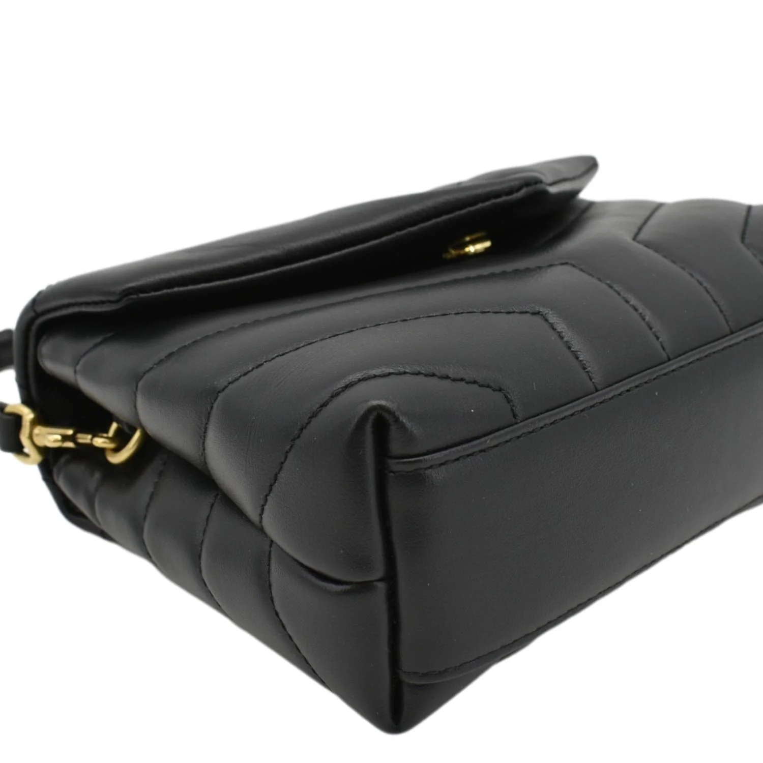 YVES SAINT LAURENT Loulou Toy Quilted Leather Crossbody Bag Black - Image 8