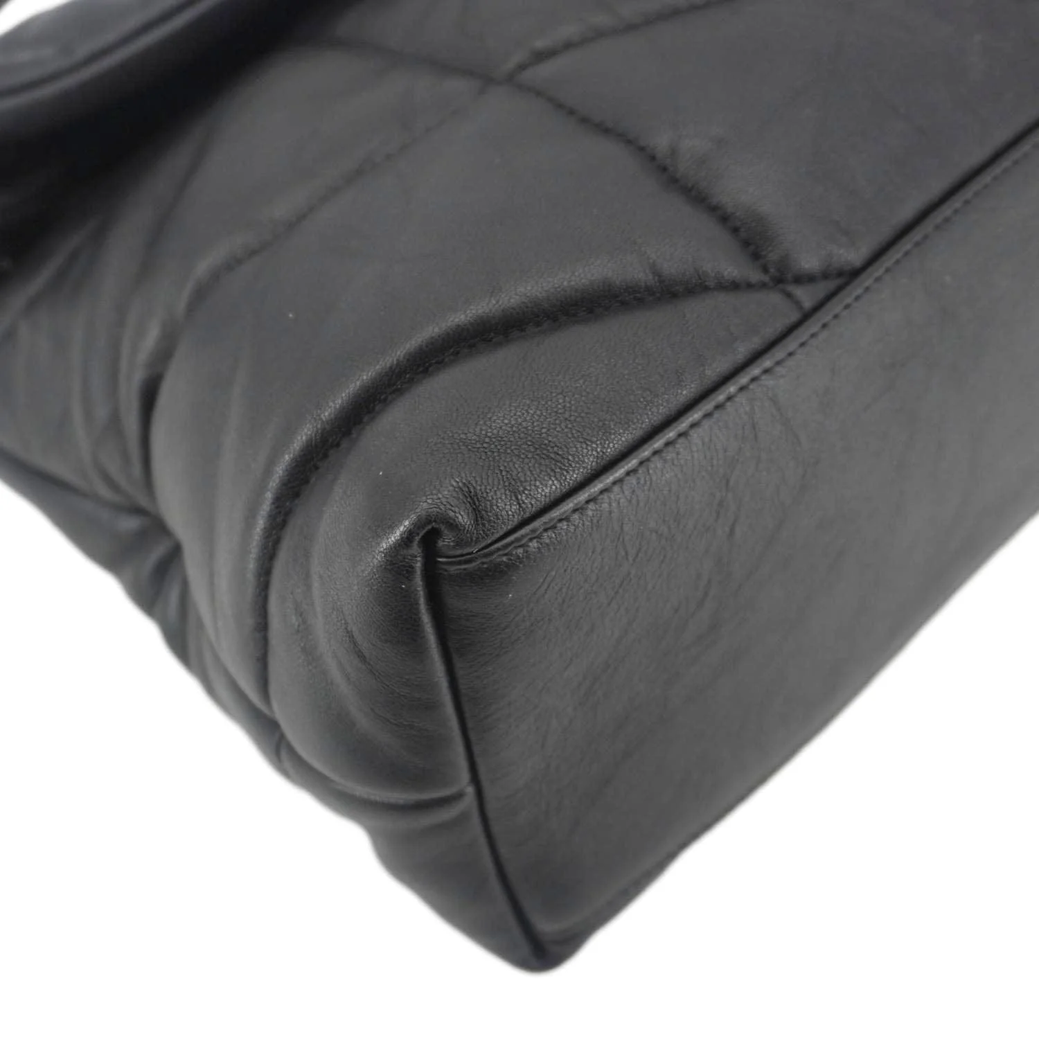 YVES SAINT LAURENT Loulou Puffer Quilted Lambskin Leather Crossbody Bag Black - Image 9