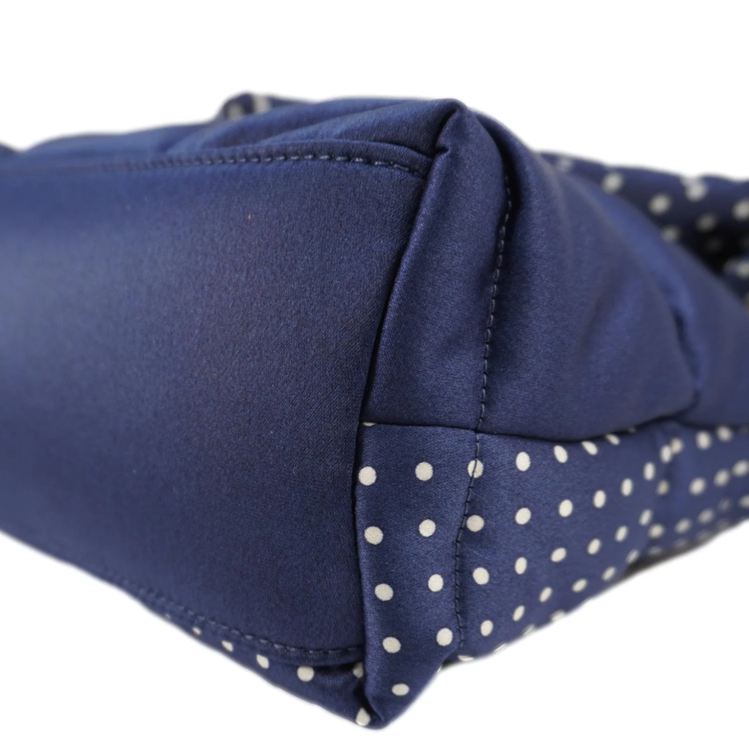 YVES SAINT LAURENT Loulou Puffer Polka Dots Canvas Crossbody Bag Blue - Image 8
