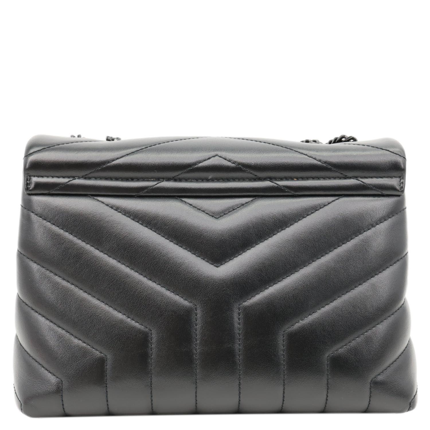 YVES SAINT LAURENT Loulou Quilted Calfskin Leather Shoulder Bag Black - Image 9