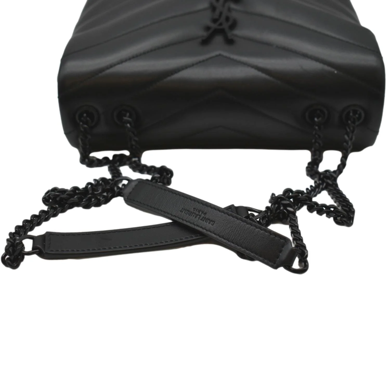 YVES SAINT LAURENT Loulou Small Calfskin Leather Shoulder Bag Black - Image 3