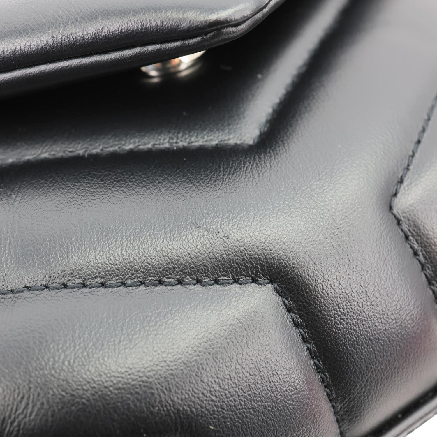 YVES SAINT LAURENT Loulou Toy Calfskin Leather Crossbody Bag Black - Image 11