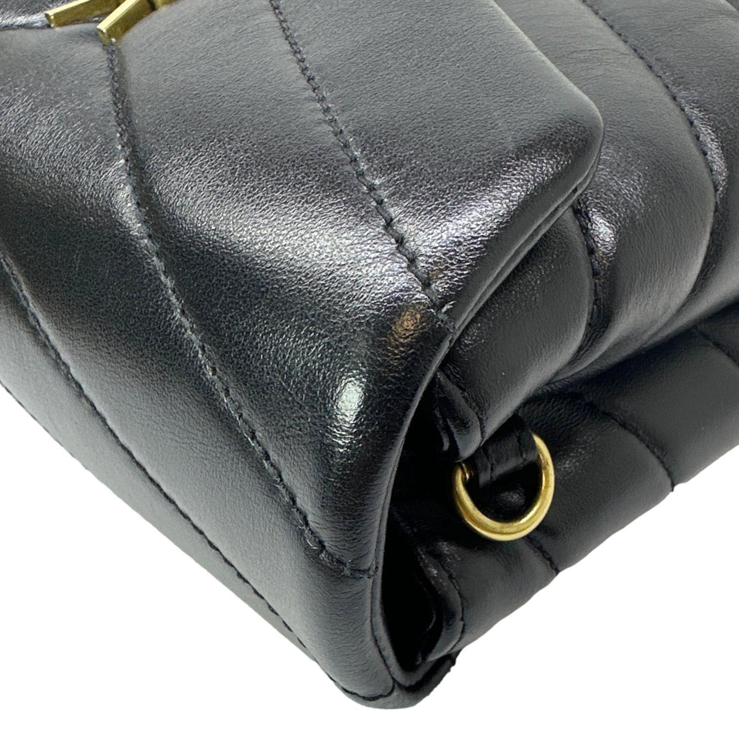 YVES SAINT LAURENT Loulou Toy Calfskin Leather Crossbody Bag Black - Image 6