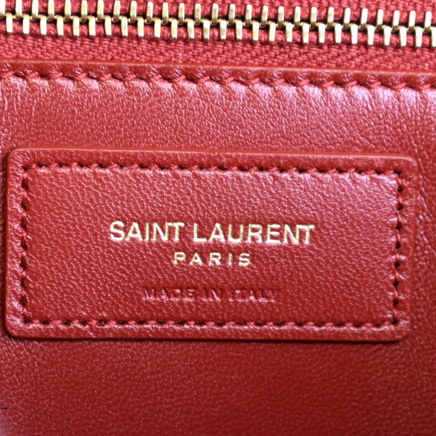 YVES SAINT LAURENT Le Maillon Smooth Leather Shoulder Bag Red - Image 13