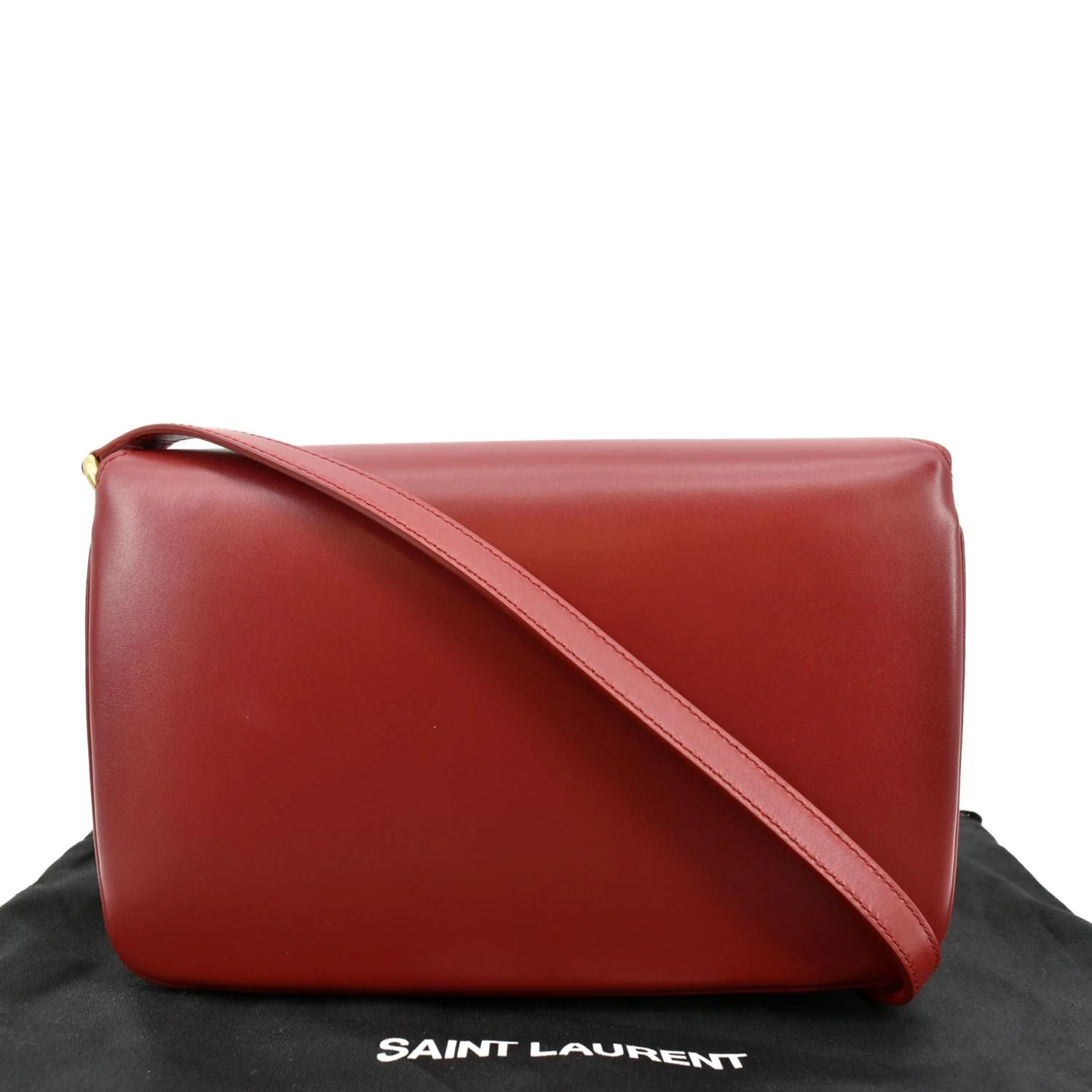 YVES SAINT LAURENT Le Maillon Smooth Leather Shoulder Bag Red - Image 3