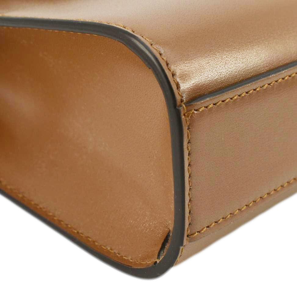 YVES SAINT LAURENT Manhattan Leather Shoulder Bag Brown - Image 8