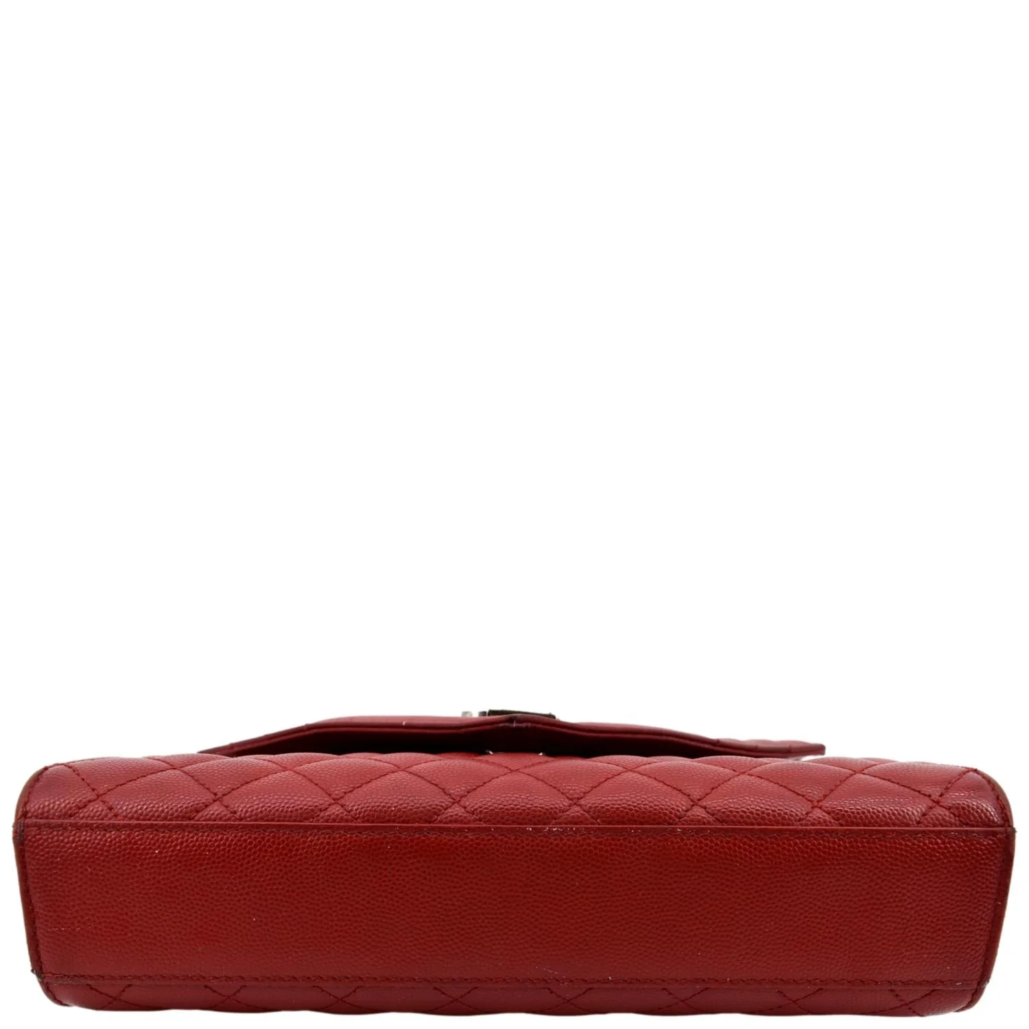 YVES SAINT LAURENT Envelope Flap Matelasse Leather Shoulder Bag Red - Image 11