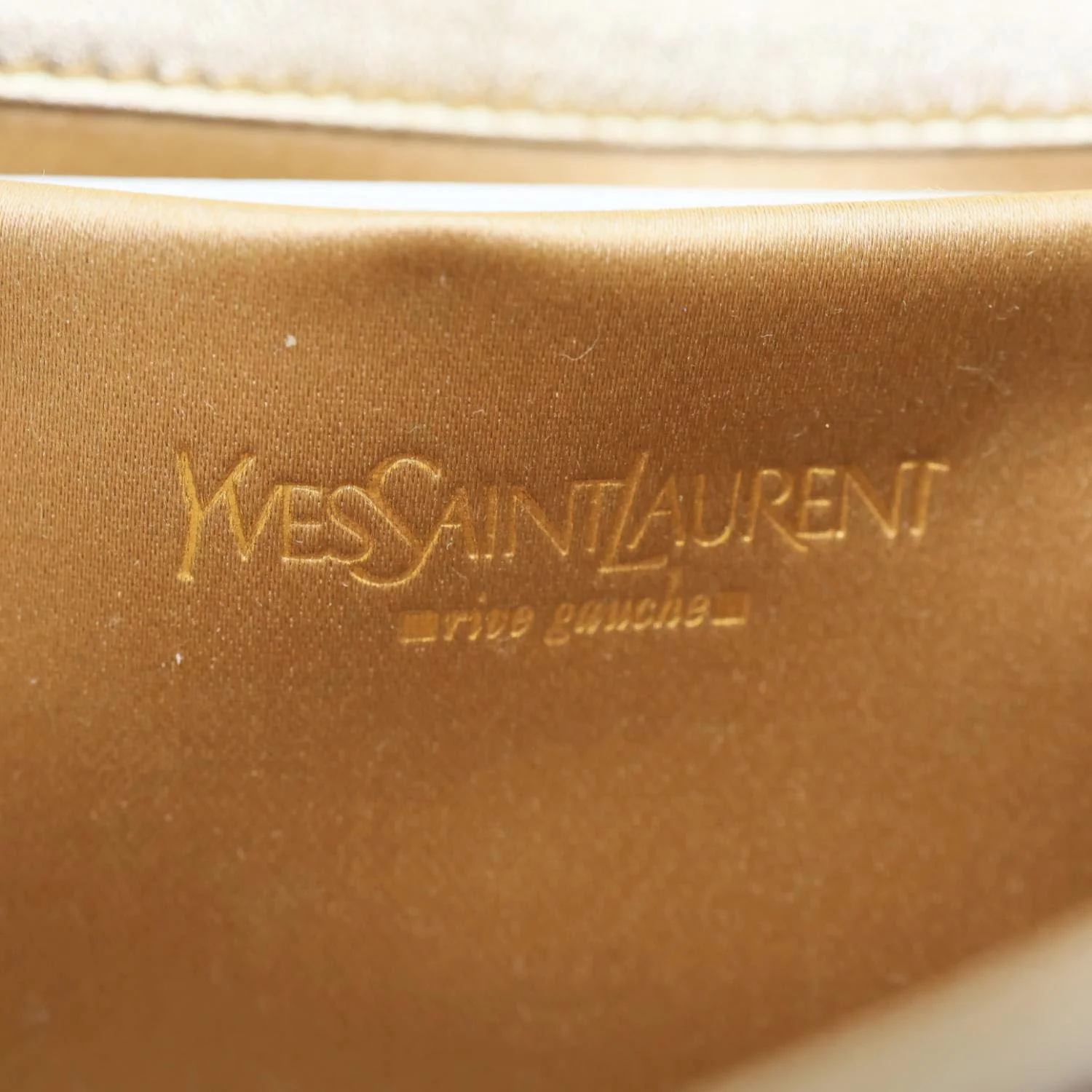 YVES SAINT LAURENT Y-Mail Metallic Calfskin Leather Clutch Gold - Image 16