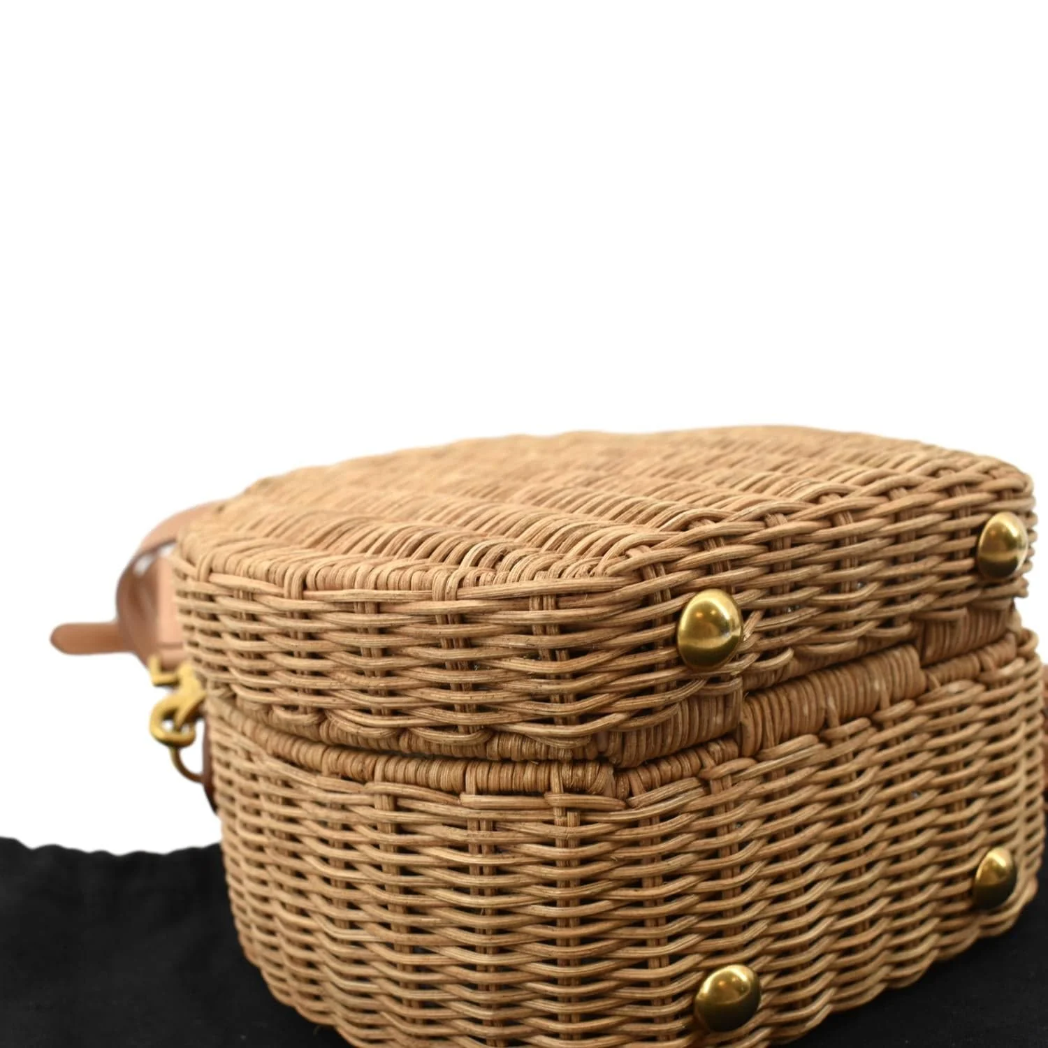 YVES SAINT LAURENT Mica Wicker Leather Crossbody Bag Beige - Image 8